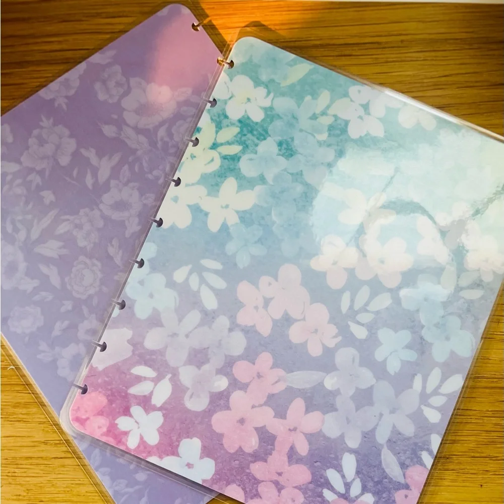 Happy planner classic size cover set worry less smile more Floral rainbow